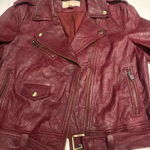 Vintage Burgundy Leather Jacket